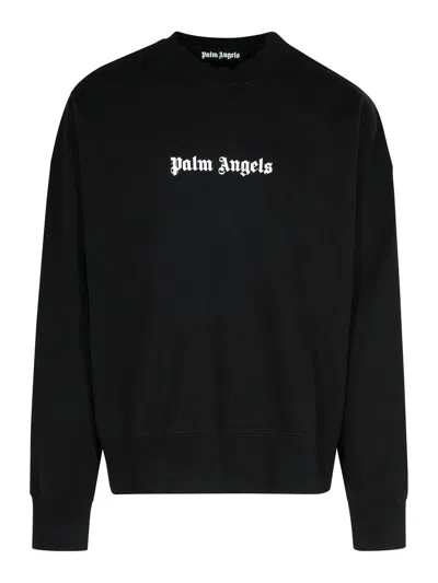 PALM ANGELS BLACK COTTON SWEATSHIRT