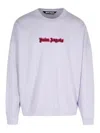 Palm Angels Neon Logo Sweatshirt In Light Purple