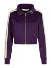 Palm Angels Purple Classic Logo Cropped Sweatshirt In Purple