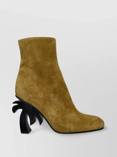 Palm Angels Palm-heel 95mm Suede Ankle Boots In Beige