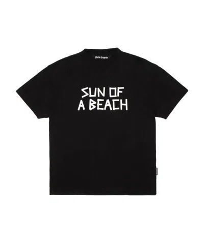 Palm Angels Sun Of A Beach Print T-shirt In Black