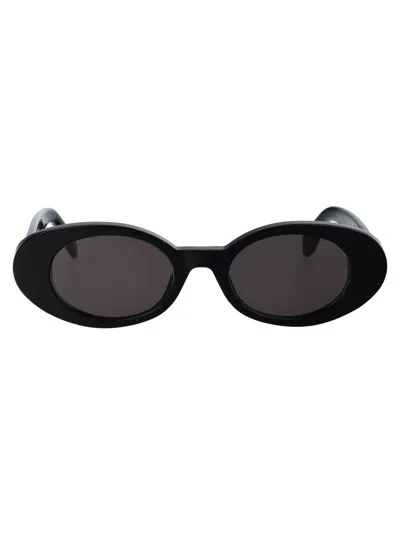 Palm Angels Gilroy Black Acetate Oval Sunglasses