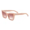 Palm Angels Sunglasses Cat Eye Full Rim, Black Frame And Peach Lens Peri091roseville1021 In Pink