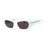Palm Angels Sunglasses Cat Eye Full Rim, White Frame And Red Lens Peri107dana0125 In Blue