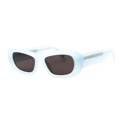 Palm Angels Sunglasses Cat Eye Full Rim, White Frame And Red Lens Peri107dana0125 In Blue