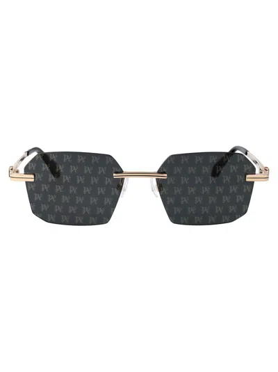 Palm Angels Sunglasses In Gold Dark Grey