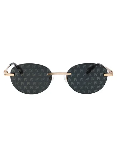 Palm Angels Sunglasses In Gold Dark Grey
