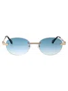 Palm Angels Crystal Sunglasses In Gold Gradient Blue