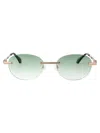 Palm Angels Sunglasses In Gold Gradient Green