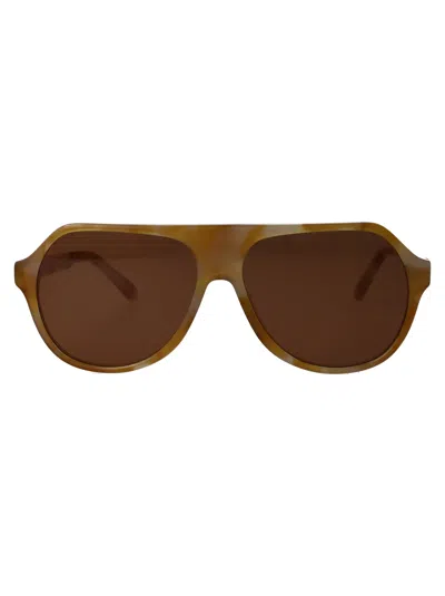 Palm Angels Shiny Havana Acetate Sunglasses