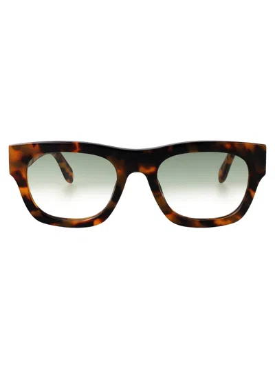 Palm Angels Shiny Havana Acetate Sunglasses In Brown
