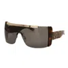Palm Angels Sunglasses Shield Rimless, Havana Frame And Dark Grey Lens Peri032losangeles6007 In Brown