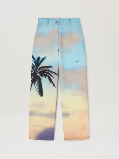 Palm Angels Multicolor Sunrise Palm Baggy Jeans