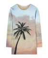 Palm Angels Womens Multi Palm Scene-print Stretch-woven Mini Dress In Nude
