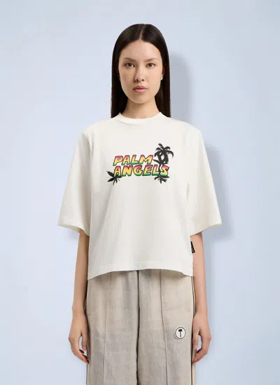 Palm Angels Sunset Graphic Boxy T-shirt In Neutral
