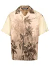 Palm Angels Sunset Palms Bowling Shirt Ss Beige - Bl In Neutral