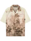Palm Angels Sunset Palms Bowling Shirt Ss Beige - Bl In Neutral