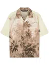 Palm Angels Sunset Palms Bowling Shirt Ss Beige - Bl In Neutral