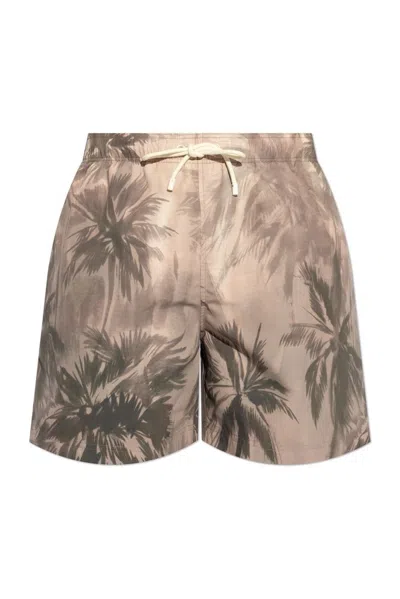 Palm Angels Mini Sunset Palms Swim Shorts In Multi