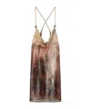 Palm Angels Sunset Palms Mini Dress In Neutral