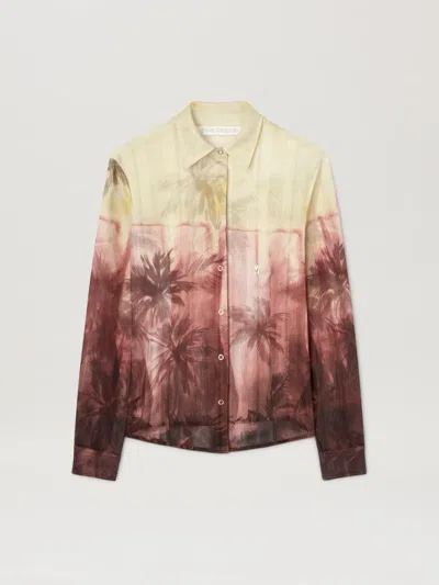 Palm Angels Sunset Palms Shirt In Burgundy
