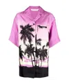 Palm Angels Sunset Print Shirt In Pink