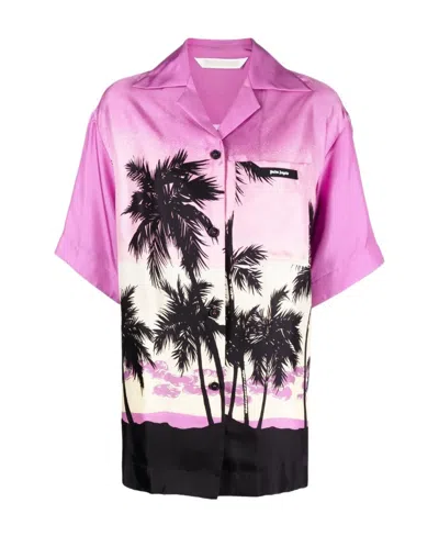 PALM ANGELS PALM ANGELS SUNSET PRINT BUTTON-UP BOWLING SHIRT