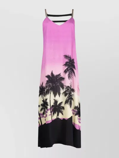 Palm Angels Synthetic Fibers Dress In Purple