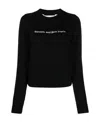 Palm Angels Sunsets-embroidered Merino-blend Jumper In Black