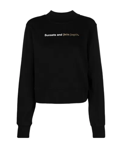 PALM ANGELS PALM ANGELS SUNSETS PRINTED MOCK NECK SWEATSHIRT