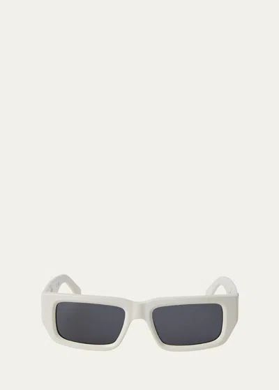 Palm Angels Sutter Acetate Rectangle Sunglasses In White
