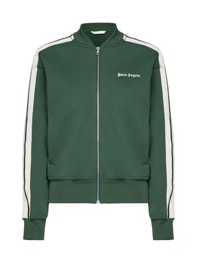 Palm Angels Sweater In Forest Green Off White
