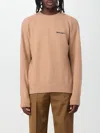 Palm Angels Sweater In Merino Wool And Cashmere Blend In Camel