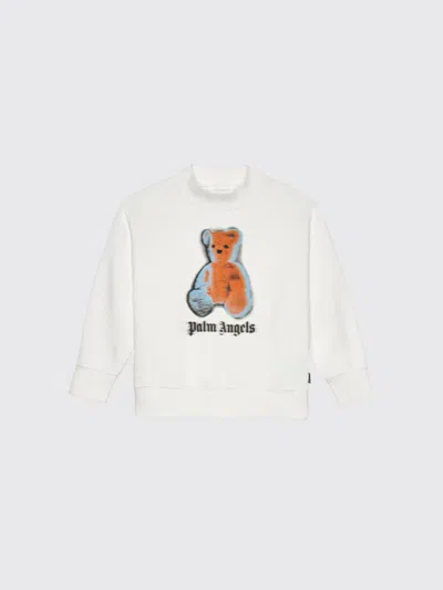 Palm Angels Kids'  セーター ボーイ カラー ベージュ In White
