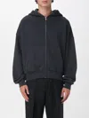 Palm Angels Hooded Sweatshirt With Zip With Logo In Black