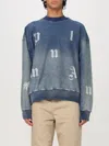 Palm Angels Logo Printed Crewneck Sweatshirt In Blau