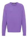 Palm Angels Curve Logo Crewneck Sweater In Purple