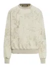 Palm Angels Pencil All Over Sweatshirt In White