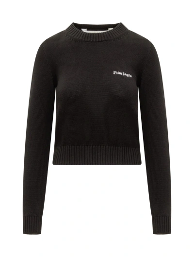 Palm Angels Sweater With Logo In Nero