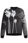 Palm Angels Palm Culture Print Crewneck Sweater In Black