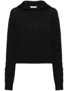 Palm Angels Logo Wool-blend Hoodie In Black Lime