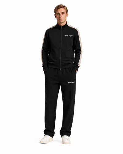 Palm Angels Logo-embroidered Track Sweatshirt In Black