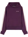 Palm Angels Boxy Sweatshirt With Stripes In Dark Purple