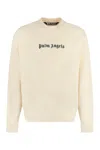 Palm Angels "classic Logo" Merino Wool And Cashmere Sweater In Green