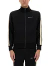 Palm Angels Black High Neck Sweatshirt With Logo Lettering On The Front In Wool Blend Man In Multicolor