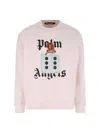 Palm Angels Crew Neck Graphic Print Sweater In Pink