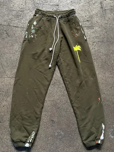 Pre-owned Palm Angels Sweatpants Palm Tree In Green