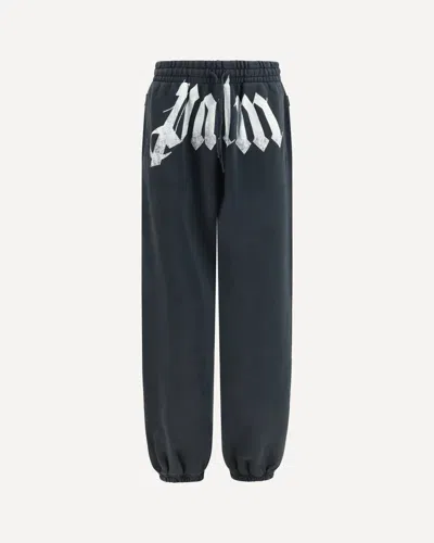 Palm Angels Pantaloni Della Tuta Con Coulisse E Logo In Blue