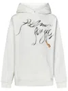 Palm Angels Foggy Pa Printed Drop Shoulder Hoodie In Beige