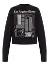 Palm Angels Text Printed Crewneck Sweatshirt In Black